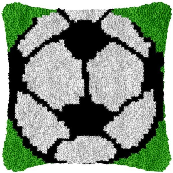 Soccer Ball - Latch Hook Pillow Kit