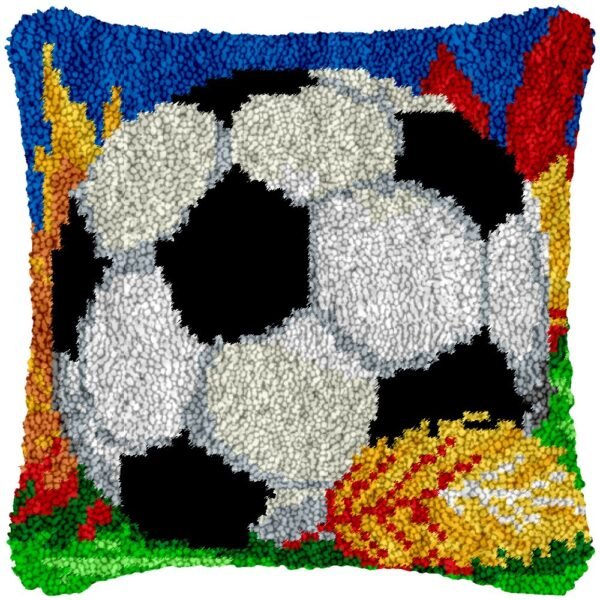 Soccer in Fall - Latch Hook Pillow Kit