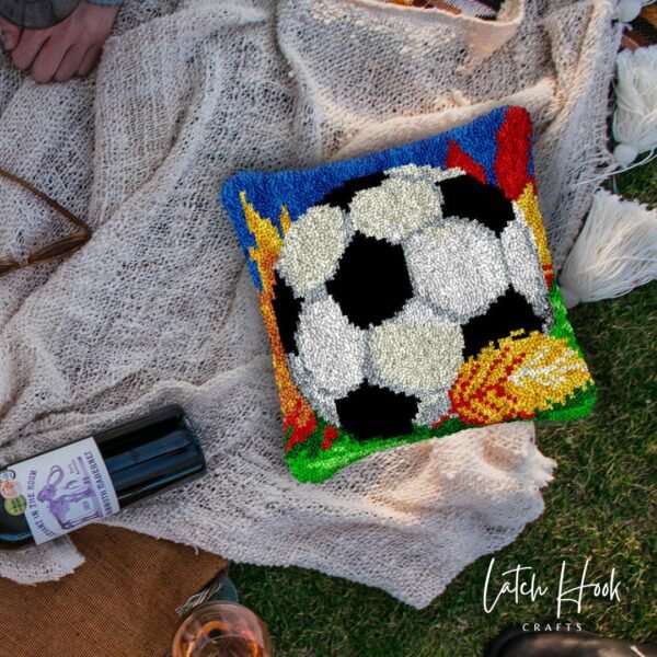 Soccer in Fall - Latch Hook Pillow Kit