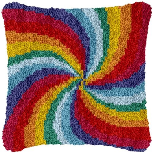 Spectrum Swirl - Latch Hook Pillow Kit