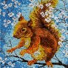 Squirrel and Blossoms - Latch Hook Rug Kit