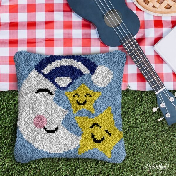 Stars and Moon - Latch Hook Pillow Kit