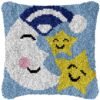 Stars and Moon - Latch Hook Pillow Kit