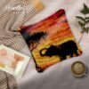 Sunset Elephant - Latch Hook Pillow Kit