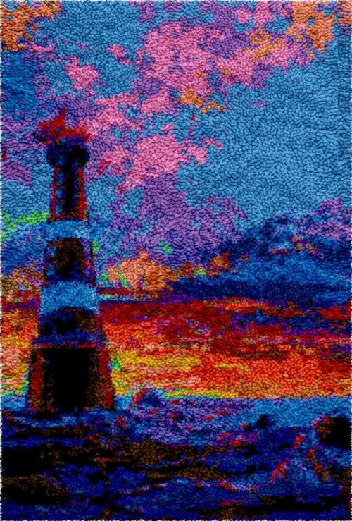 Sunset Lighthouse - Latch Hook Rug Kit