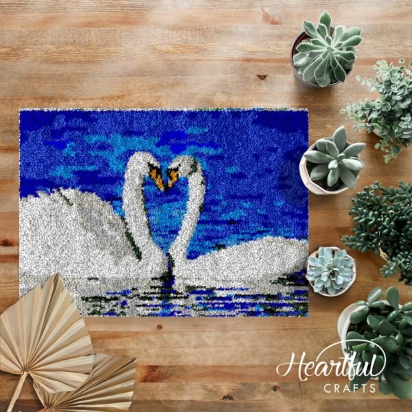 Swan Lovers - Latch Hook Rug Kit