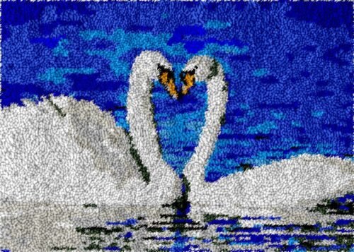Swan Lovers - Latch Hook Rug Kit