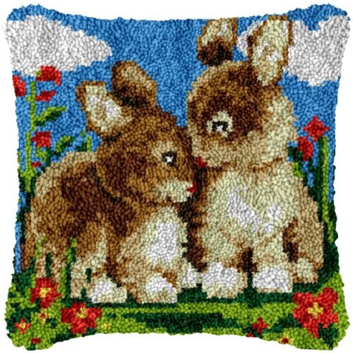 Sweet Bunny - Latch Hook Pillow Kit