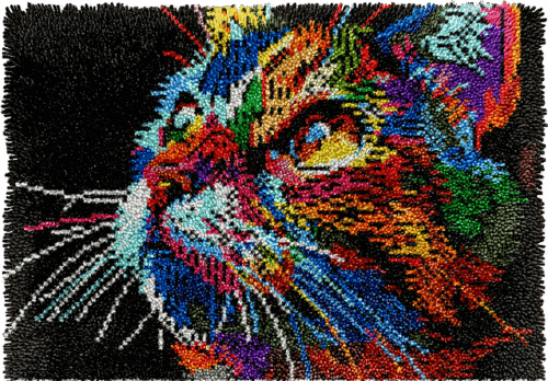 Technicolor Whiskers - Latch Hook Rug Kit