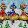 Three Weird Chicks - Latch Hook Rug Kit