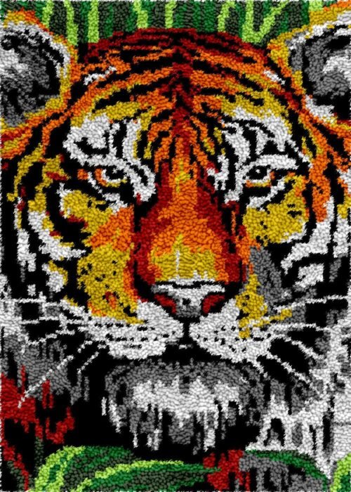 Tiger Portrait - Latch Hook Rug Kit