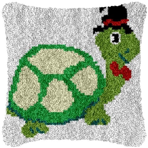 Top Hat Turtle - Latch Hook Pillow Kit
