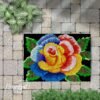 Tricolor Flower - Latch Hook Rug Kit