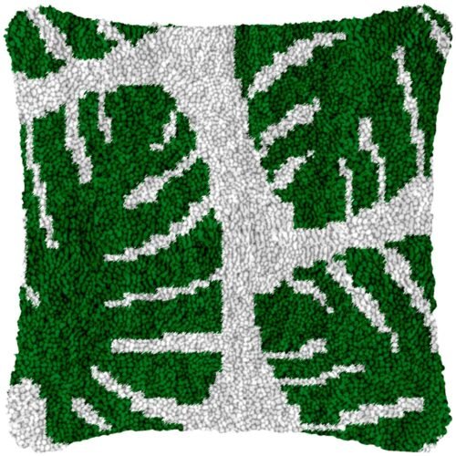 Tropical Leaves - Latch Hook Pillow Kit