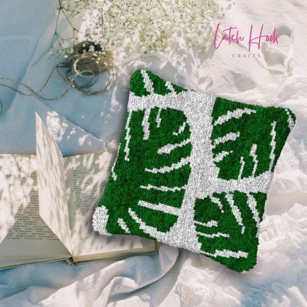 Tropical Leaves - Latch Hook Pillow Kit