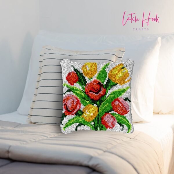 Tulip Bouquet - Latch Hook Pillow Kit