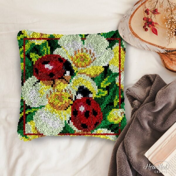 Twin Ladybirds - Latch Hook Pillow Kit