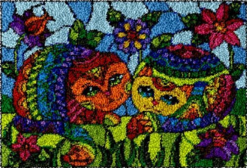 Twin Tabbies - Latch Hook Rug Kit