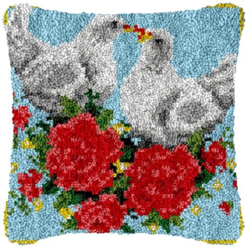 Wedding Birds - Latch Hook Pillow Kit