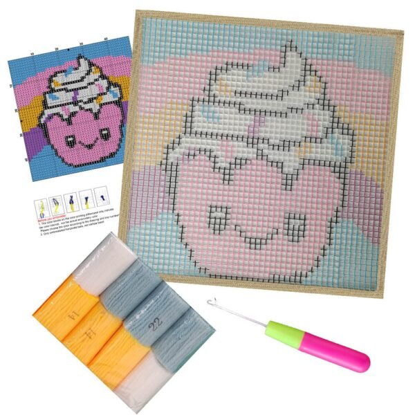 Whippin' Cupcake - Latch Hook Kit for Kids