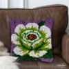 White Peony on Purple - Latch Hook Pillow Kit