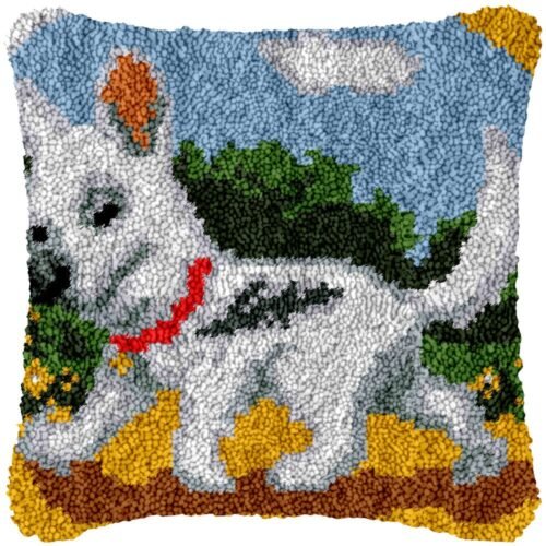 White Swiss Shepherd - Latch Hook Pillow Kit