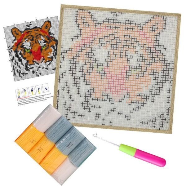 Wild Tiger - Latch Hook Kit for Kids