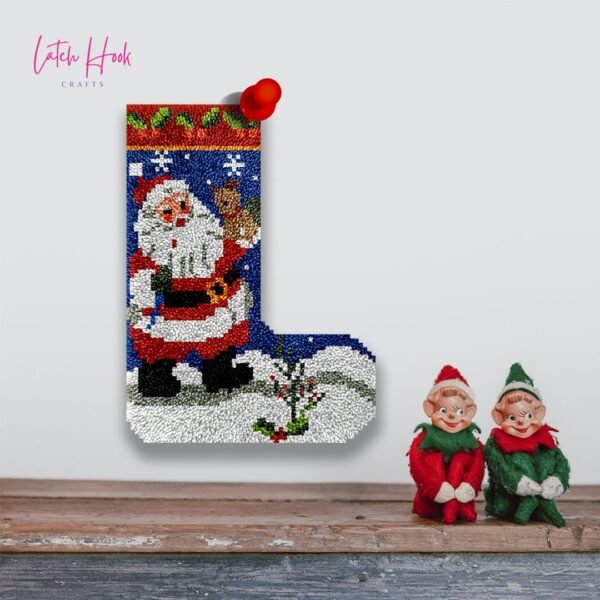 Winter Santa - Latch Hook Stockings Kit