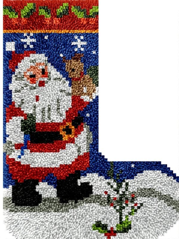 Winter Santa - Latch Hook Stockings Kit