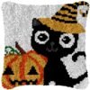 Witch Cat - Latch Hook Pillow Kit