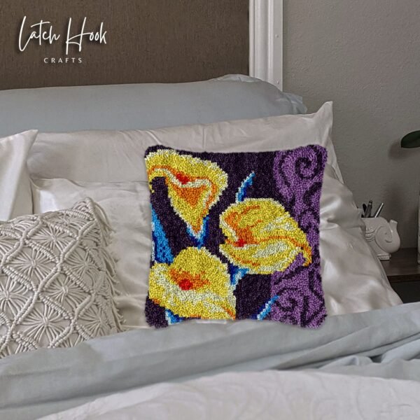 Yellow Blooms - Latch Hook Pillow Kit