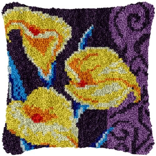Yellow Blooms - Latch Hook Pillow Kit